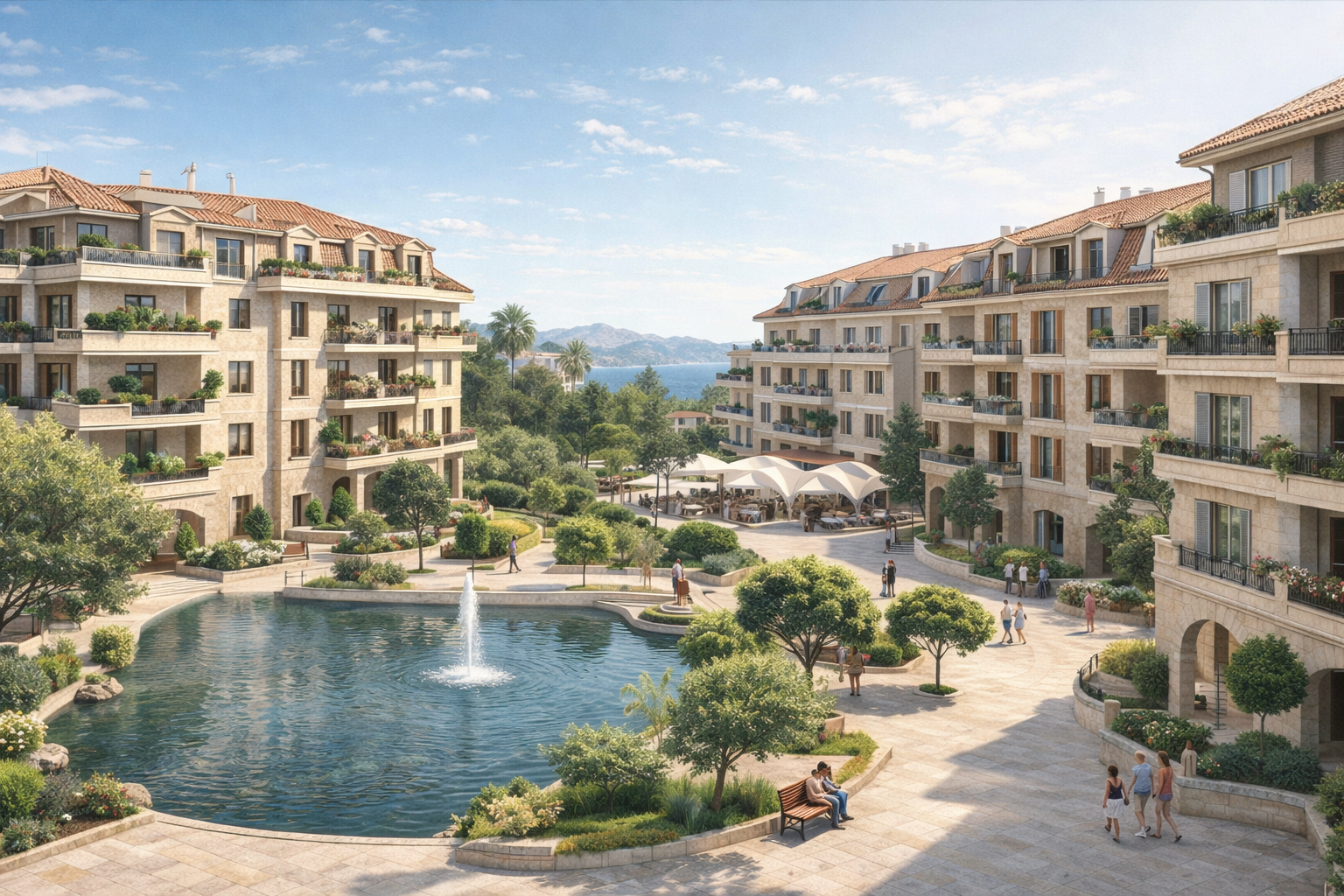 Place résidentielle méditerranéenne à centralité partagée