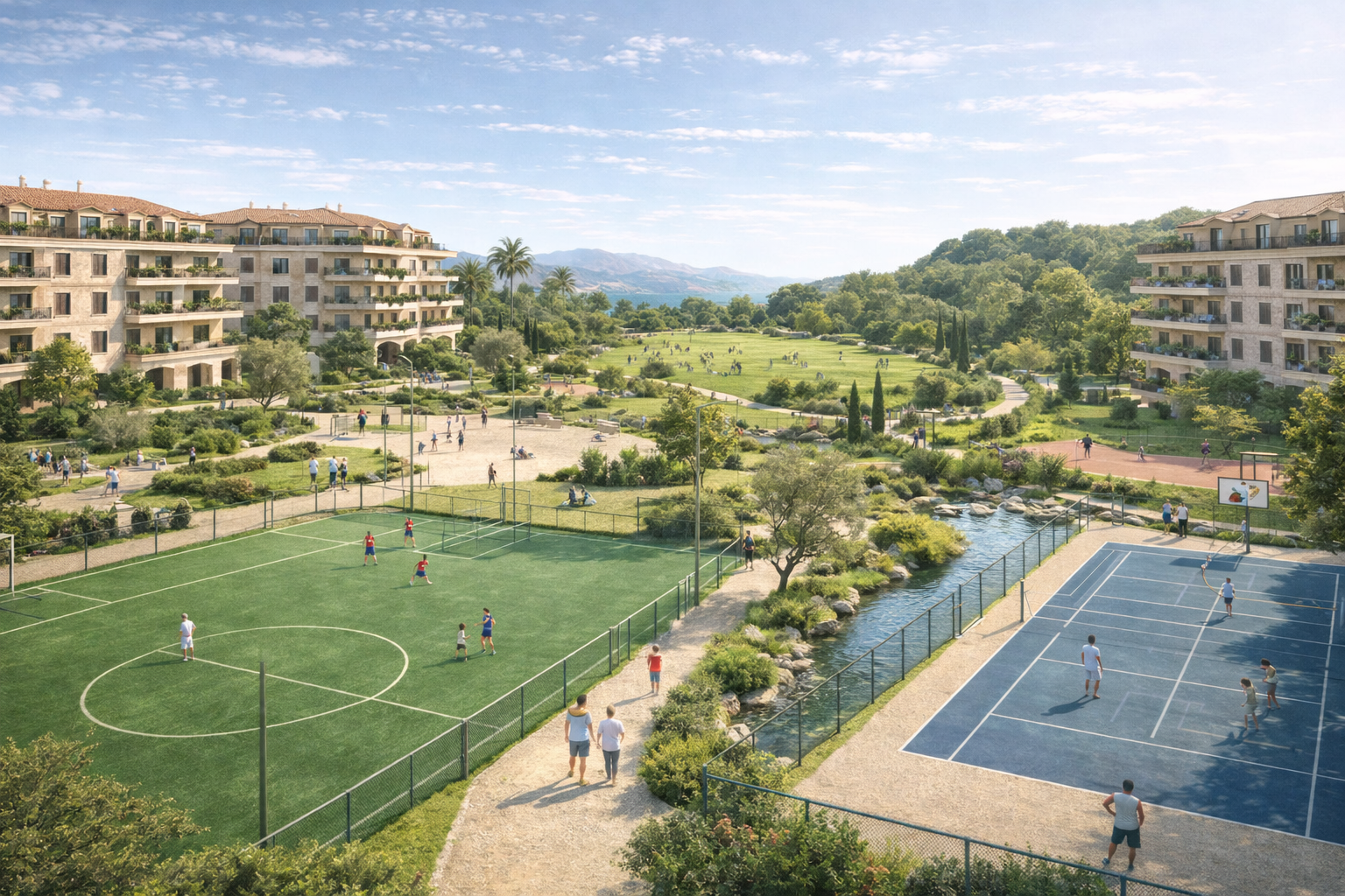 Parc urbain sportif à ouverture paysagère et maritime